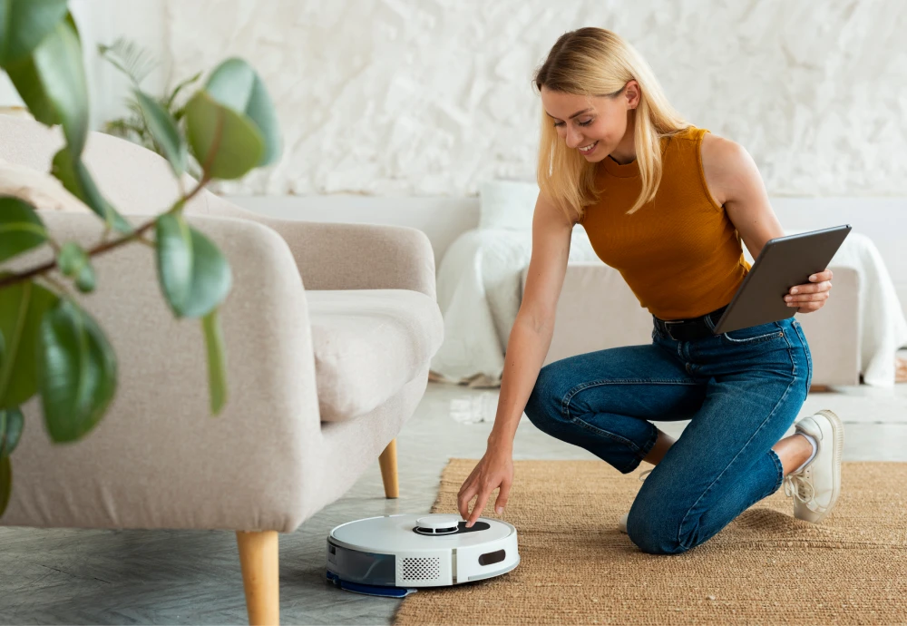 robot vacuum cleaner with mop self-empty base